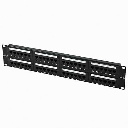 48-Port Cat5E UTP Patch Panel for Wall or Rack Mount