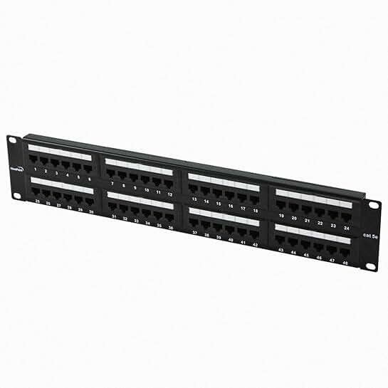 48-Port Cat5E UTP Patch Panel for Wall or Rack Mount