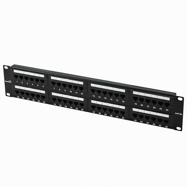 48-Port Cat5E UTP Patch Panel for Wall or Rack Mount