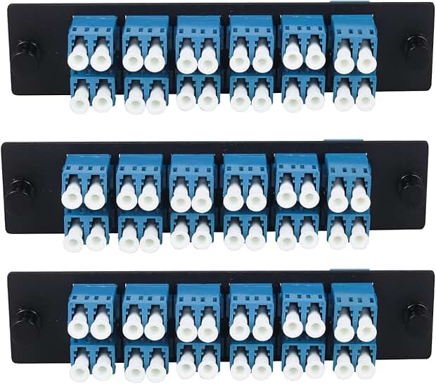 24-fiber LC to LC duplex fiber patch panel with 12 adapters