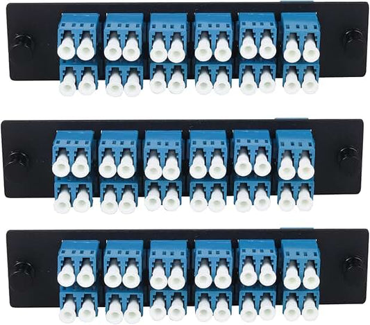 24-fiber LC to LC duplex fiber patch panel with 12 adapters