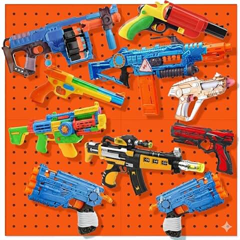 Wooden Peg Board for Nerf Gun Storage, 13x13 Inches