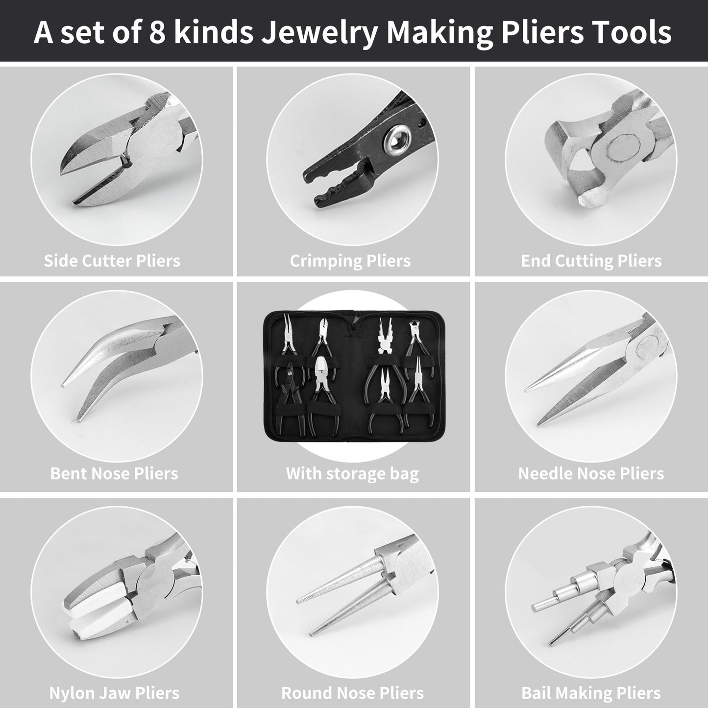 8-Piece Jewelry Making Tools Set for DIY Crafting