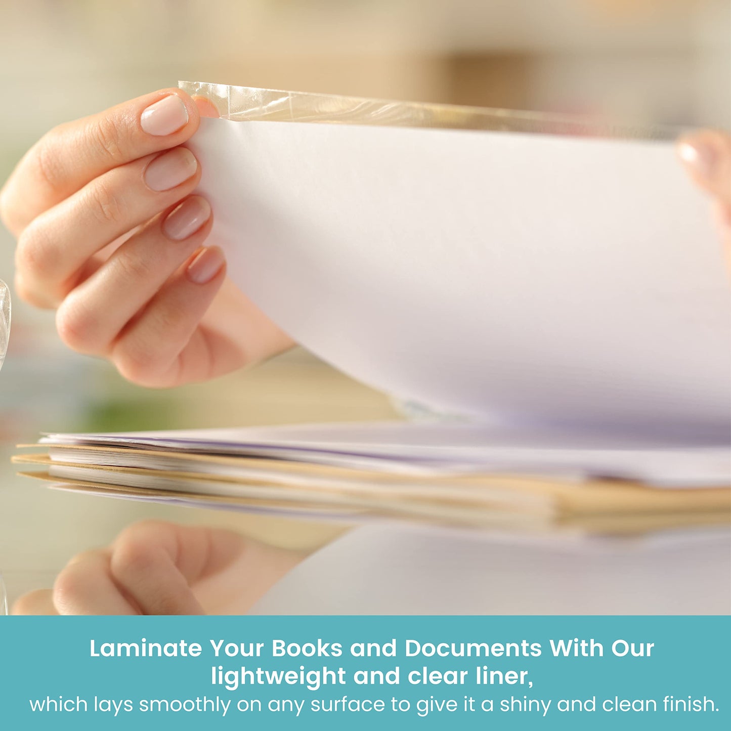 Clear adhesive protective liner for books and documents