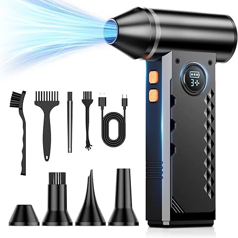 Electric Air Duster with LED Display and Adjustable Speed