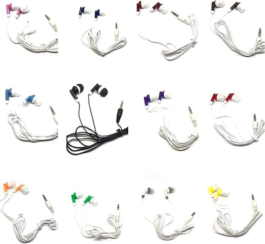 Bulk pack of 100 mixed color earbuds and headphones