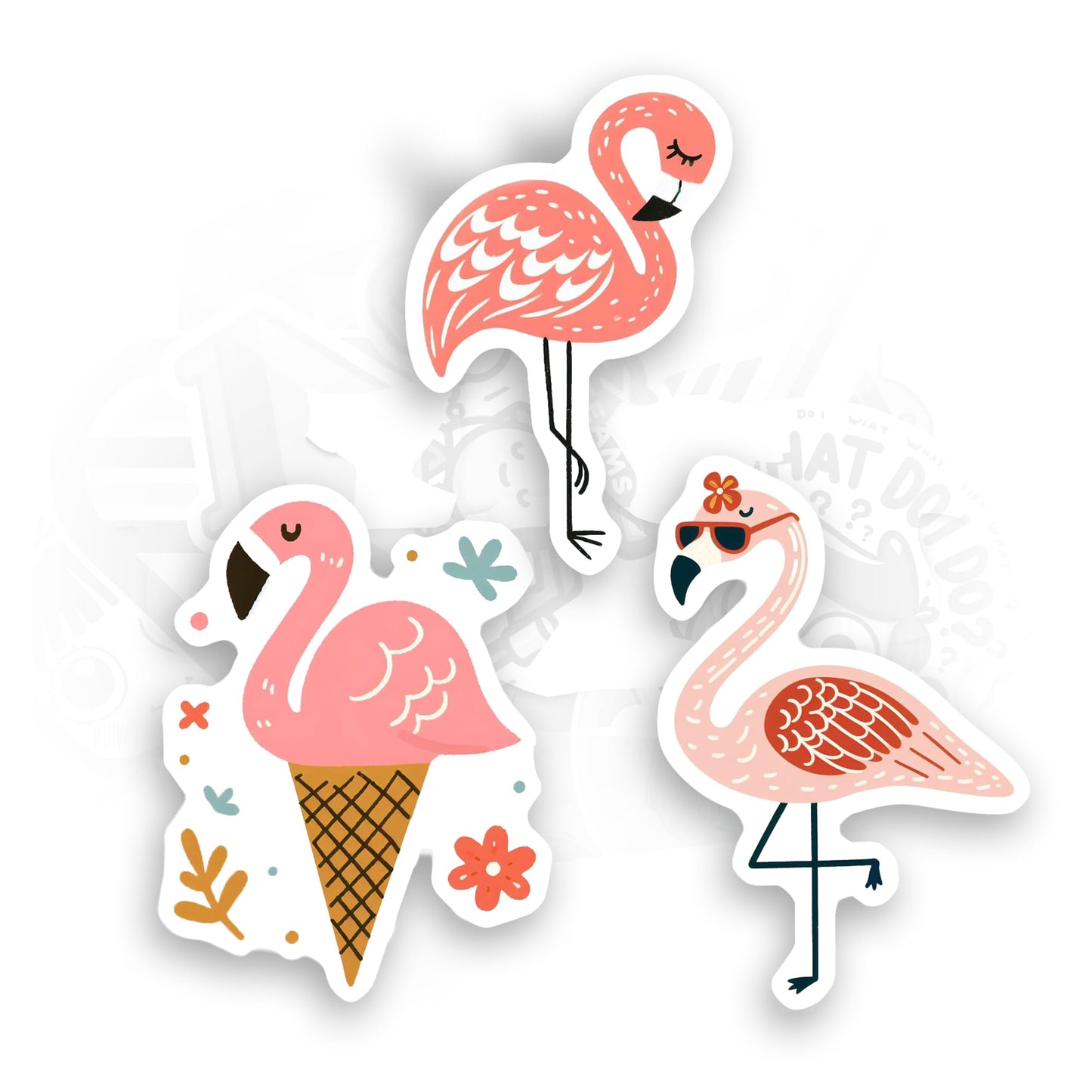 Pink Flamingo Stickers for Decor and Accessories