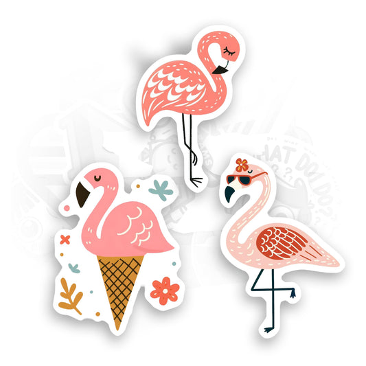 Pink Flamingo Stickers for Decor and Accessories