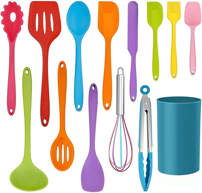 14-Piece Silicone Cooking Utensil Set with Holder