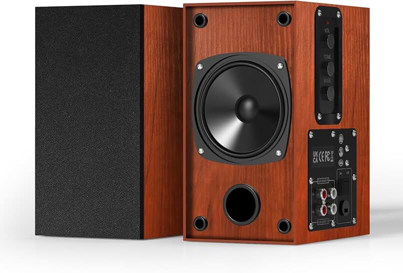 30W Turntable Speakers with 4-Inch Woofer and AUX