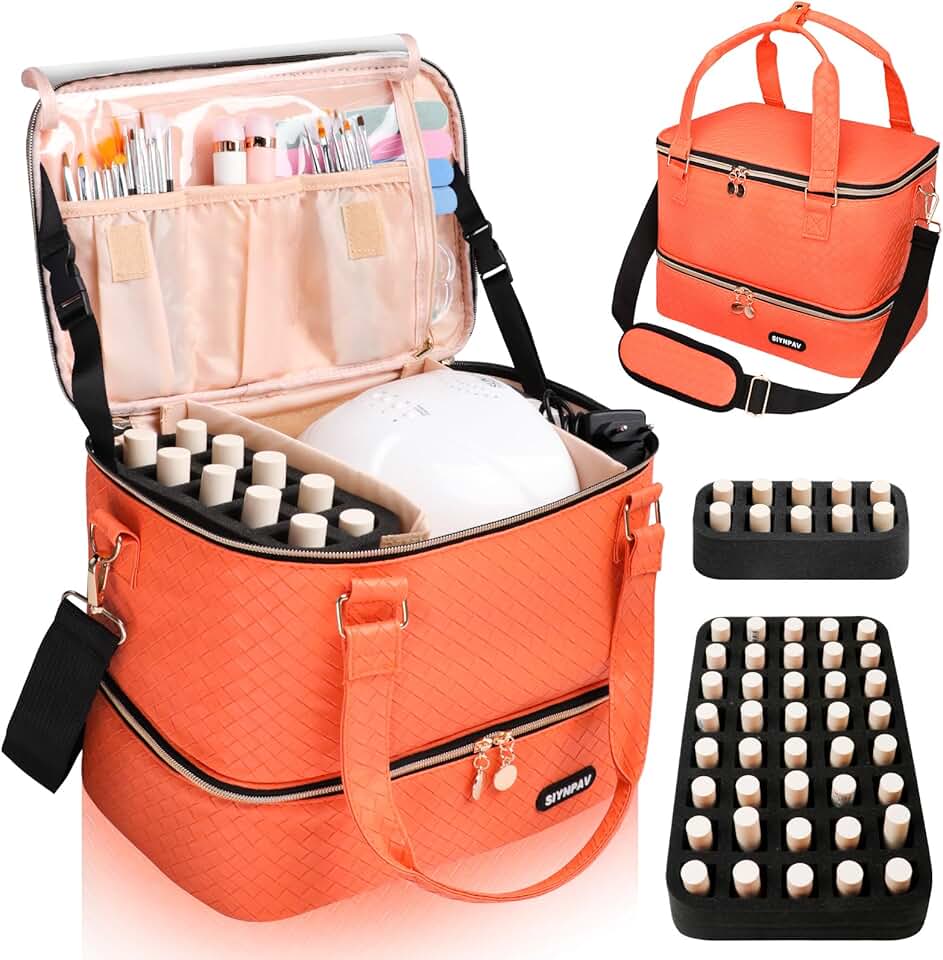 Portable Nail Polish and Lamp Organizer Bag
