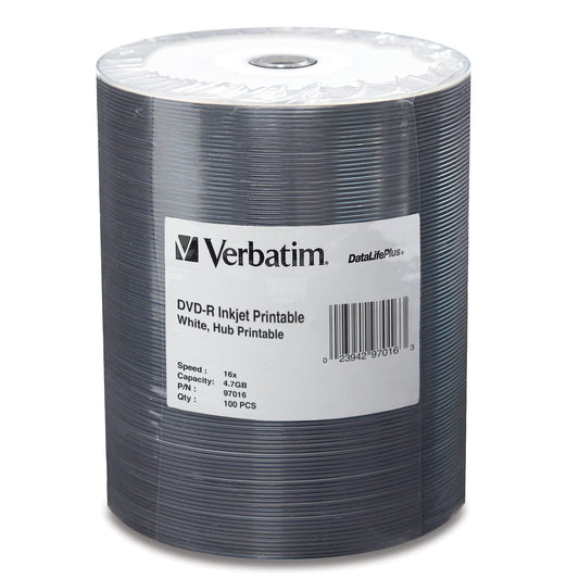 DVD-R 4.7GB 16X DataLifePlus White Inkjet Printable 100 Pack