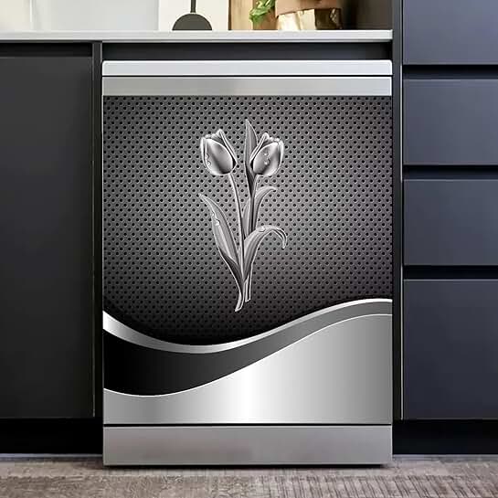 Magnetic Metal Tulip Sticker for Dishwasher and Fridge