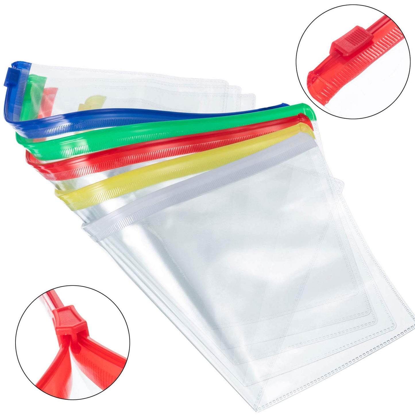 50 Clear Plastic Zip Envelopes for Office and School