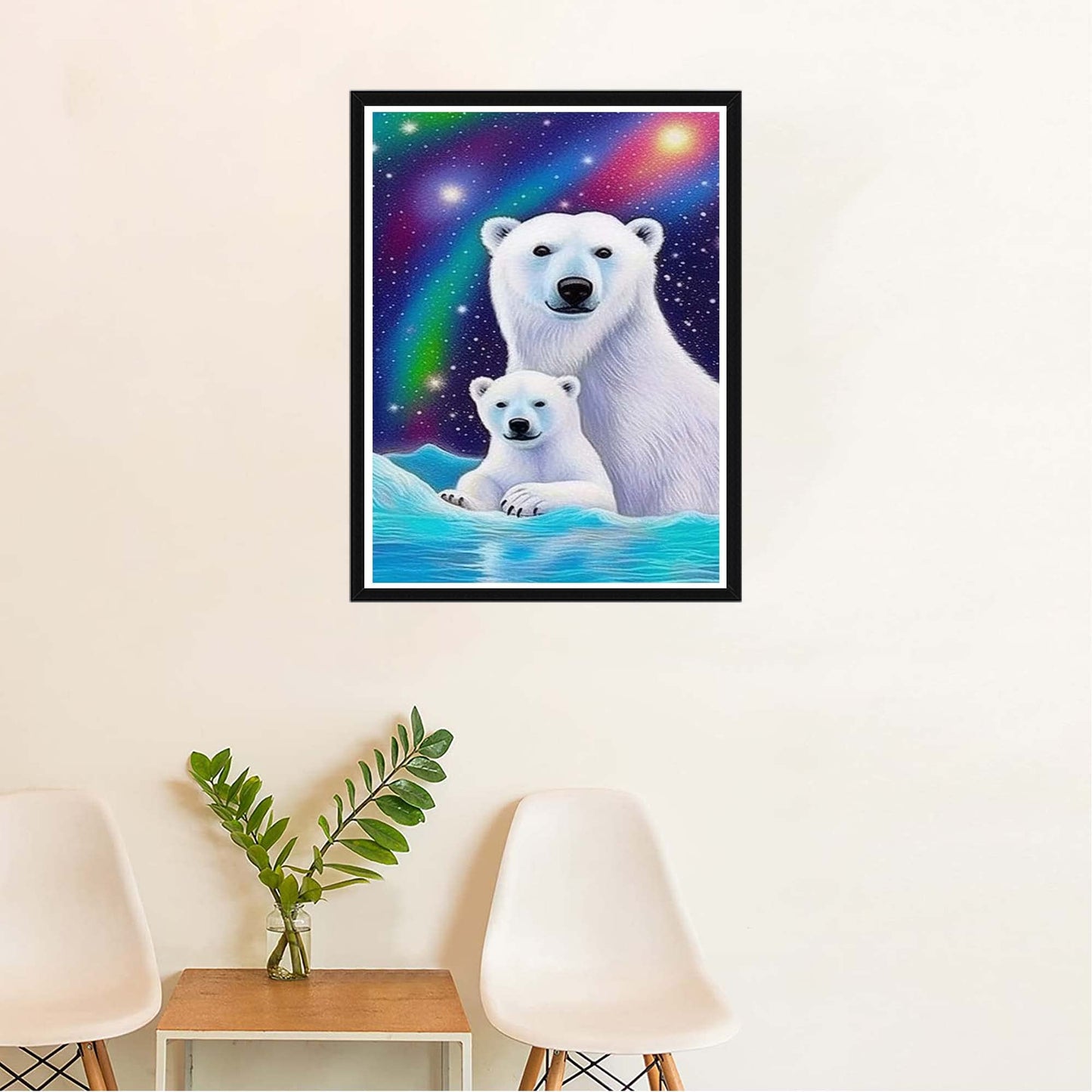 5D Diamond Painting Polar Bear Sky Full Drill Kit 12x16inch