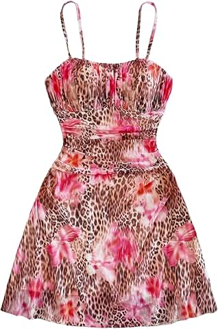 Women's Leopard Print Sleeveless Cami Dress