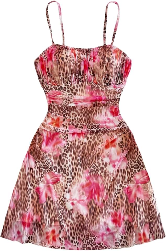 Women's Leopard Print Sleeveless Cami Dress
