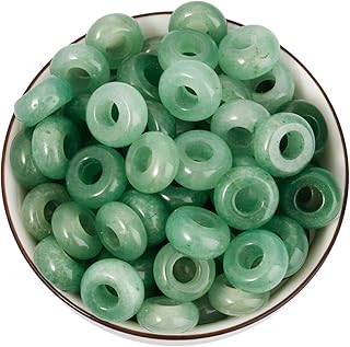 30 Green Aventurine Large Hole Beads for Jewelry Making