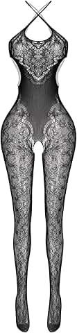 Sheer Elastic Bodystocking for Women, One Size
