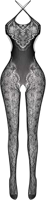 Sheer Elastic Bodystocking for Women, One Size