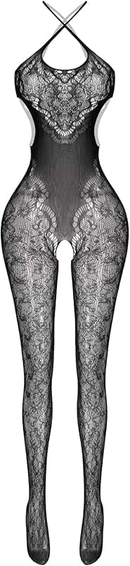 Sheer Elastic Bodystocking for Women, One Size
