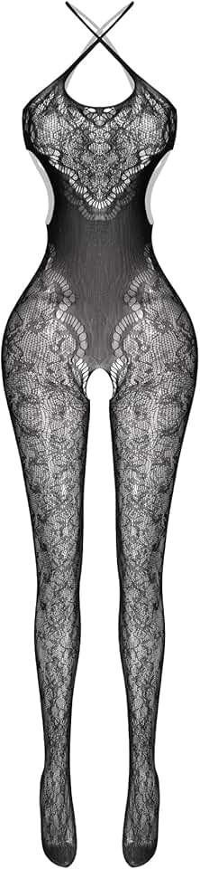 Sheer Elastic Bodystocking for Women, One Size
