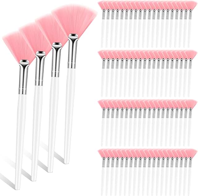 Pink Facial Mask Brush Set for Makeup and Peels