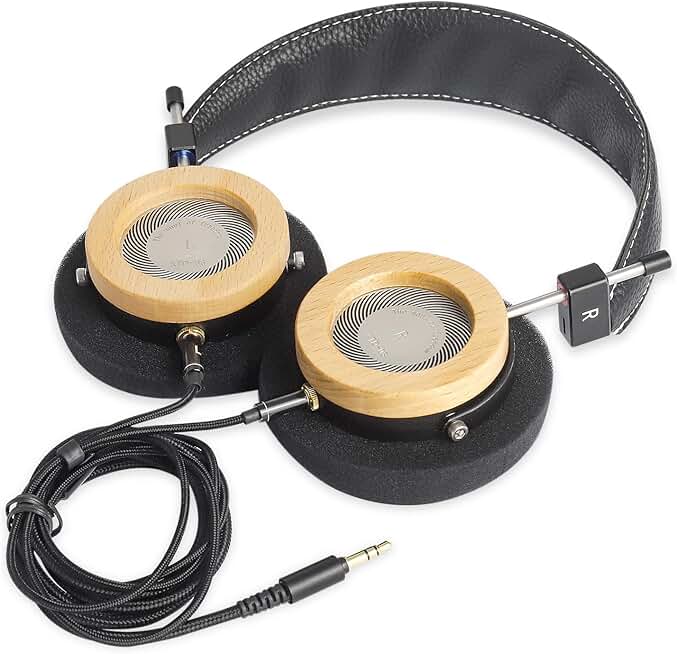 Open-Back Stereo Headset with Wooden Shell and 40mm Driver