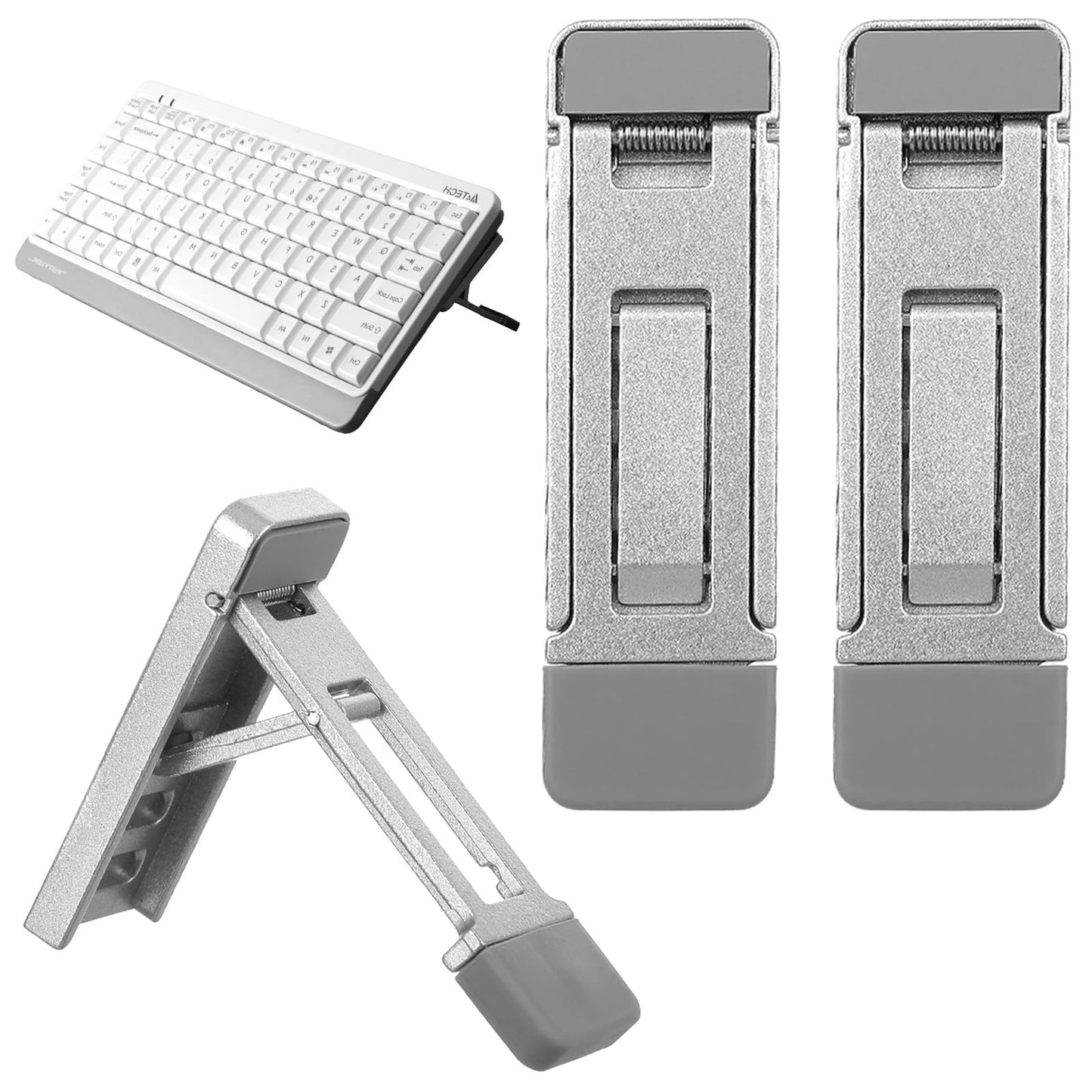 Two-Piece Adjustable Laptop Riser with Anti-Slip Pads