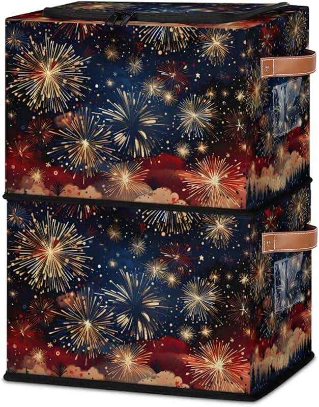 Fireworks Storage Box with Handles and Zipper Lid