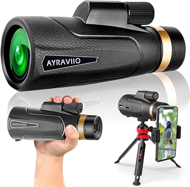 12x60 Monocular with Smartphone Holder and Tripod
