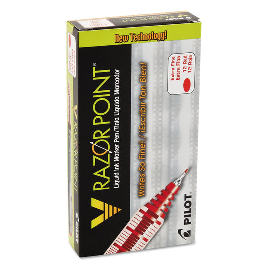 Red Liquid Ink Markers, Extra Fine Tip, 12 Pack