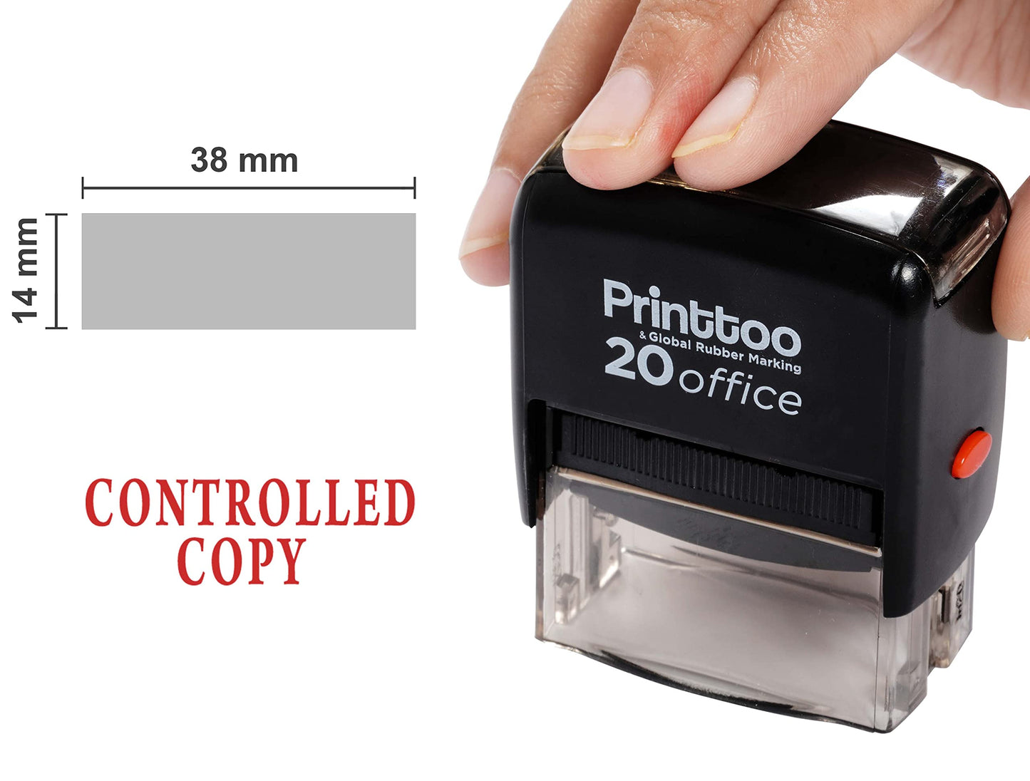 Red Self-Inking Rubber Stamp for Office Use