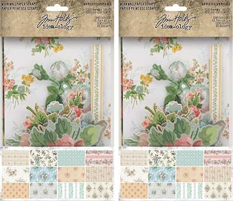 Worn Wallpaper Scraps Bundle in Orange and Black