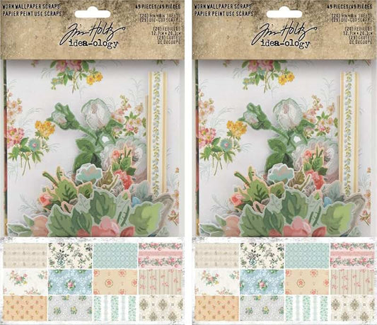 Worn Wallpaper Scraps Bundle in Orange and Black