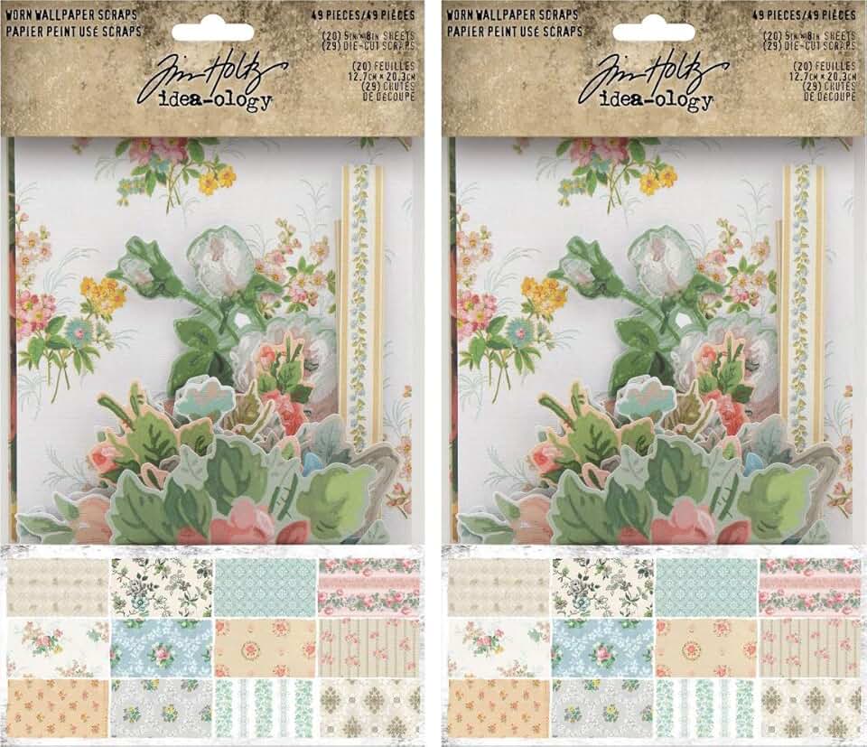 Worn Wallpaper Scraps Bundle in Orange and Black