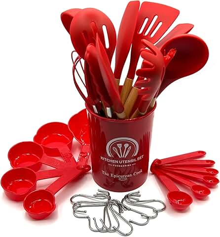 34-Piece Silicone Kitchen Utensil Set for Cooking and Baking