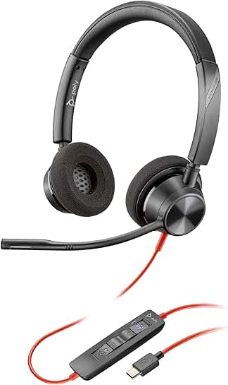 Blackwire 3320 Wired Headset with Microphone and Stereo