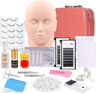 17-Piece Eyelash Extension Practice Kit with Mannequin Head
