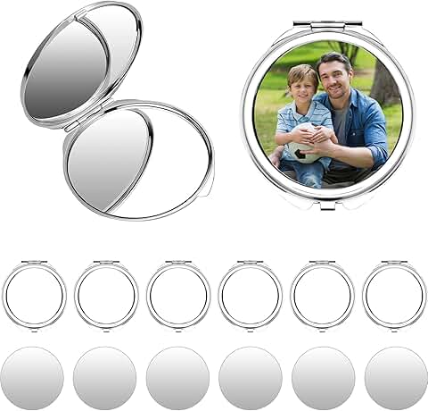 12 Pack Round Portable Makeup Compact Mirrors