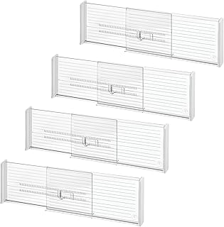 Expandable plastic drawer dividers, set of 4