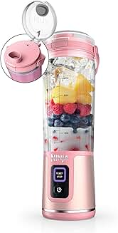 Portable Pink Blender for Shakes and Smoothies