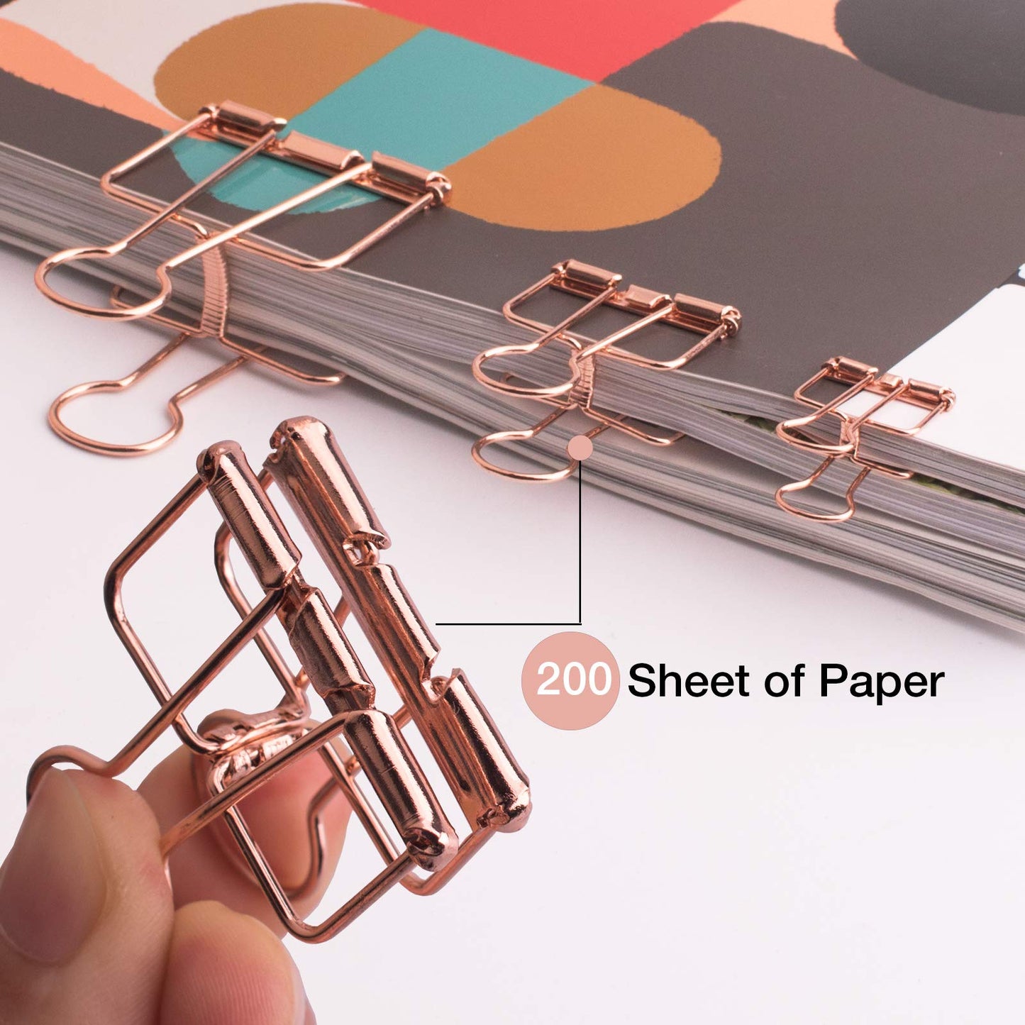 Set of Rose Gold Wire and Paper Clips in Assorted Sizes
