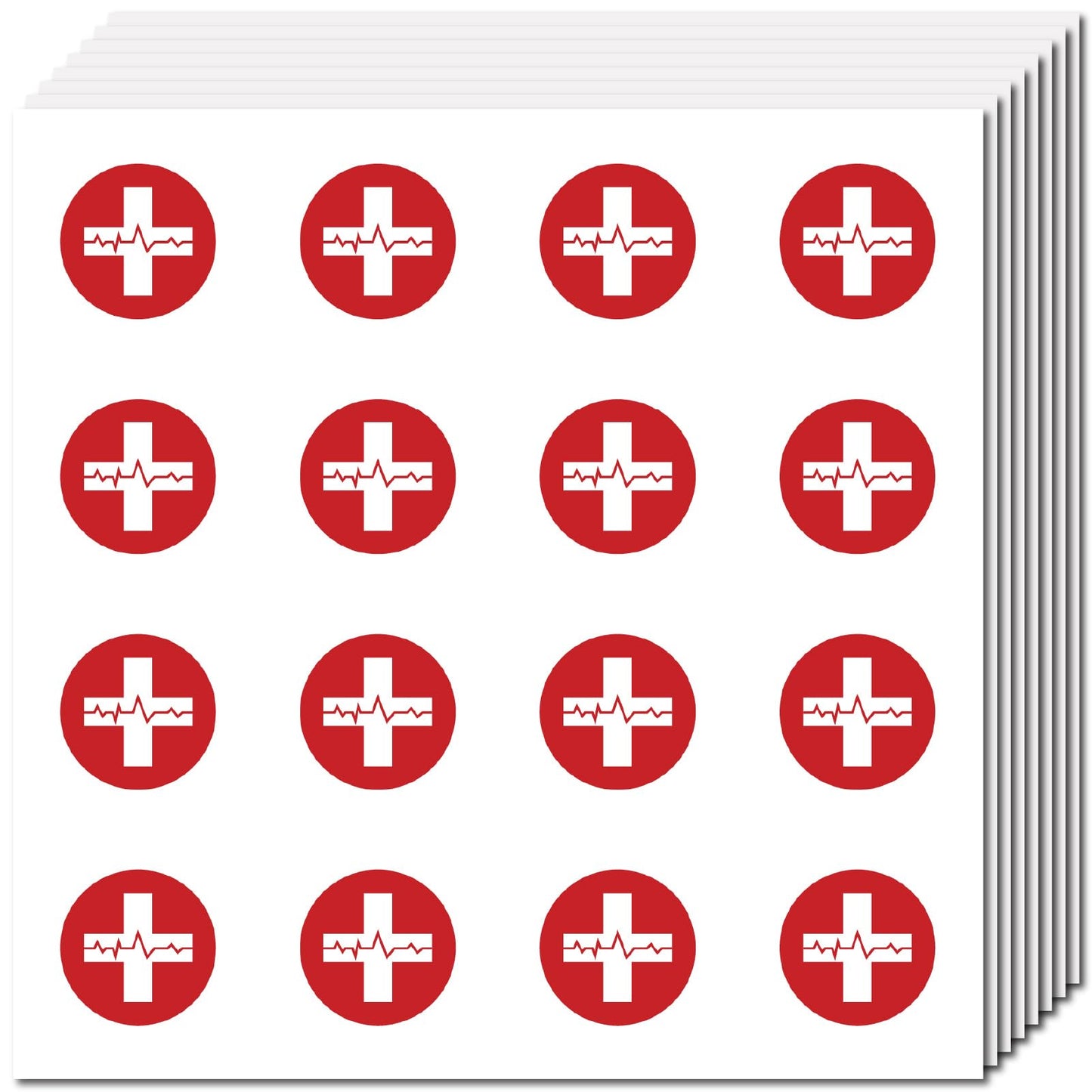 128 Red Cross Stickers for Water Bottles and More