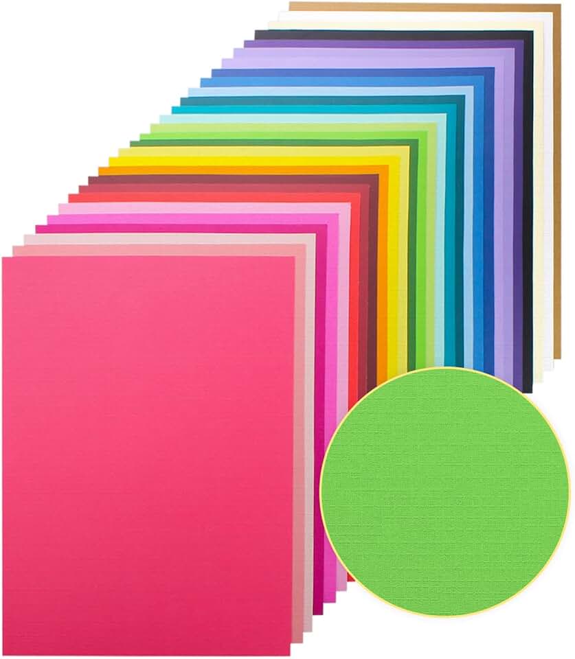 60 Sheets Multicolor Textured Cardstock, 250 gsm