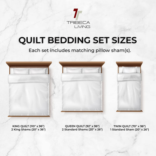 Oversized Three Piece Queen Bed, 260GSM Soft Velvet Quilted Set Includes One Quilt  Two Sham Pillowcases, Indigo 3 Count