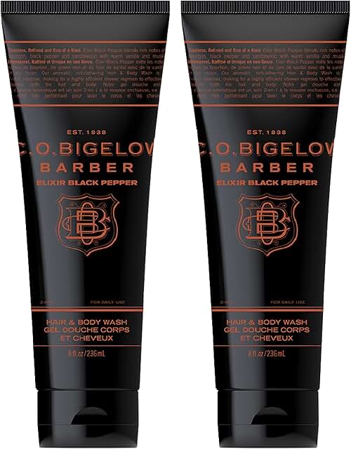 Black Pepper Scented 2-in-1 Hair and Body Wash, Pack of 2