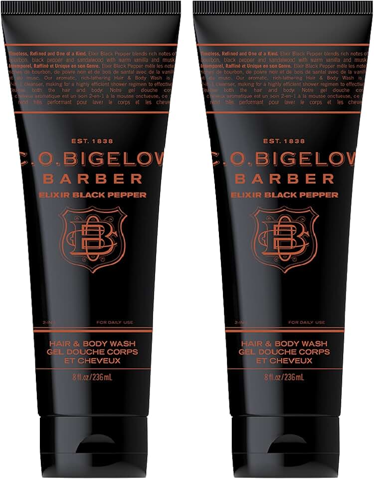 Black Pepper Scented 2-in-1 Hair and Body Wash, Pack of 2