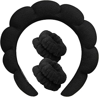 Soft Terry Cloth Spa Headband and Wristband Set