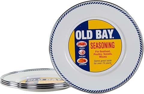 Set of 4 8.5-inch Enamel Sandwich Plates